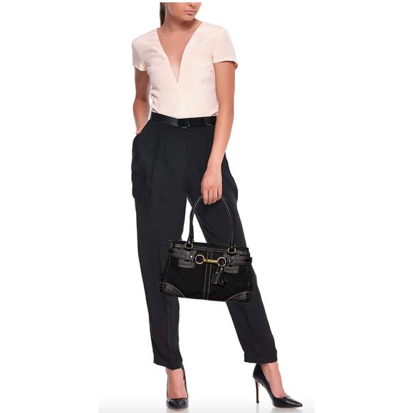 RETAIL $316 Coach Hampton Signature Jacquard Tassel Satchel *DUST BAG INCLUDED* - Picture 2 of 16